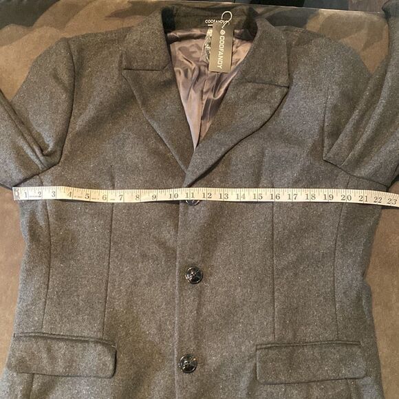 Men’s Gray Coat Winter Jacket with Detachable Plaid Scarf Size M NWT - Picture 8 of 13